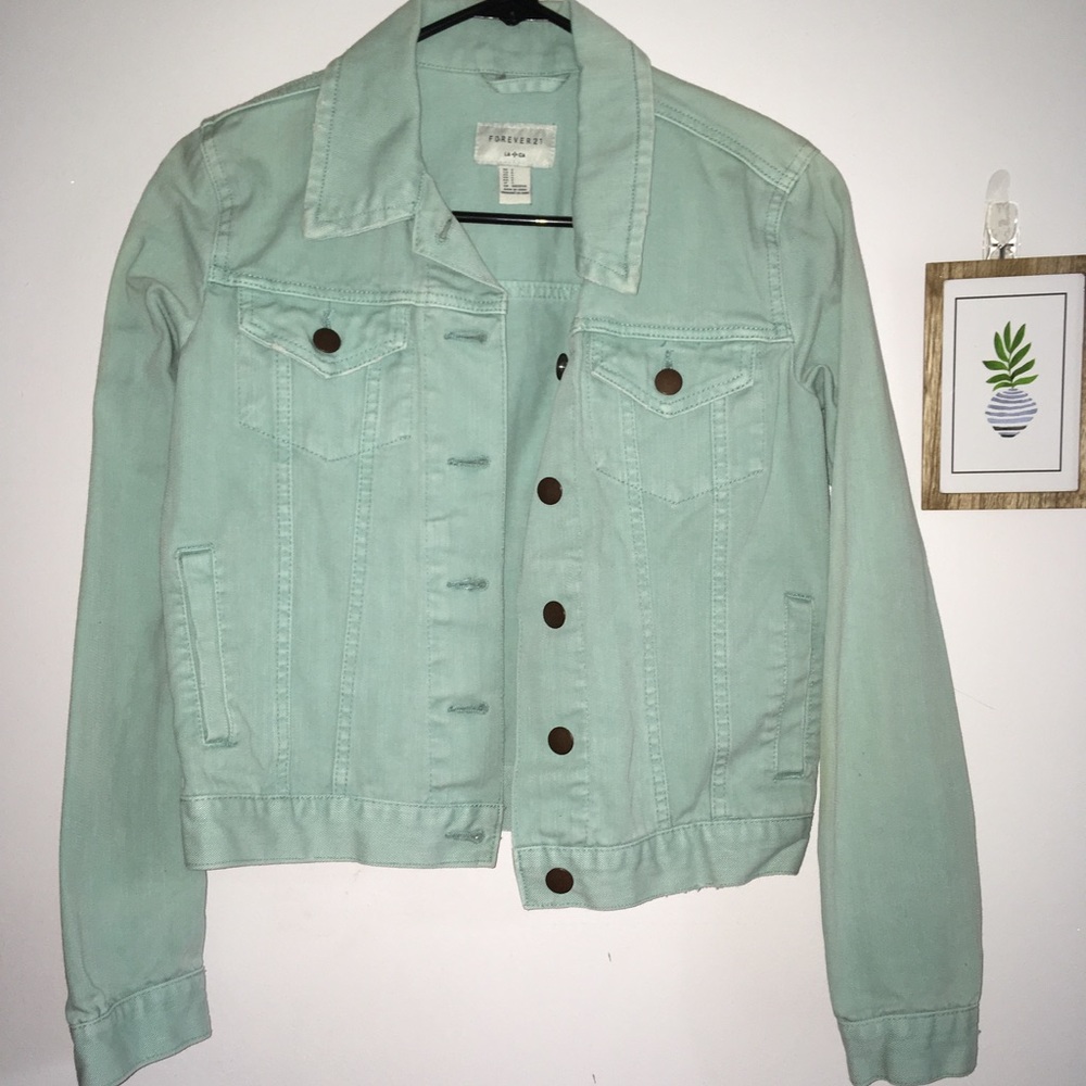 Forever 21 turquoise jean jacket!!